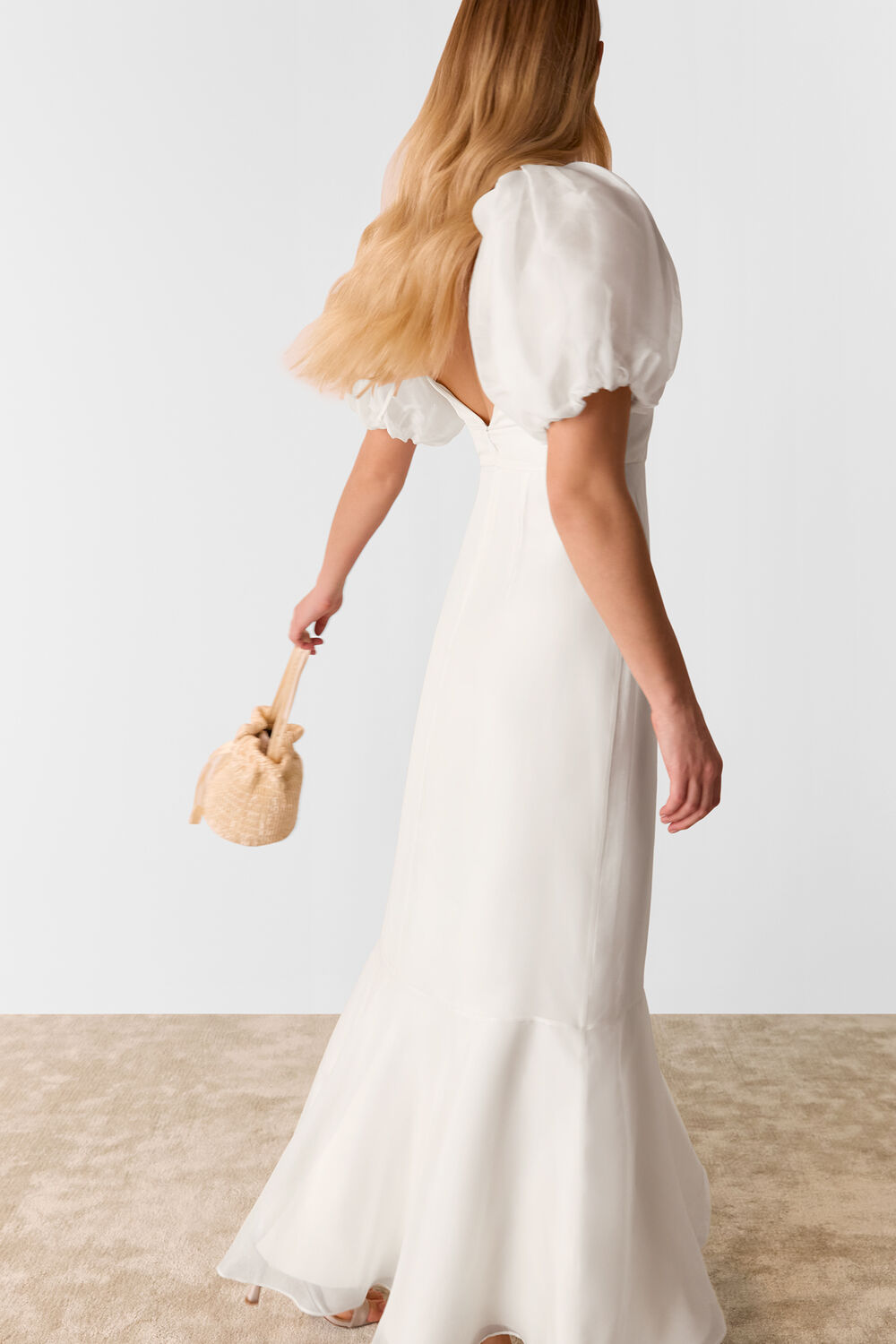 Ivory Sabrina Silk Wedding Dress